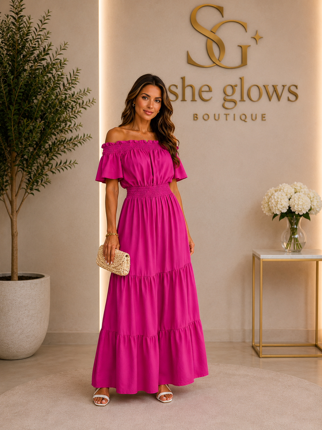 Women Pink Long Dress