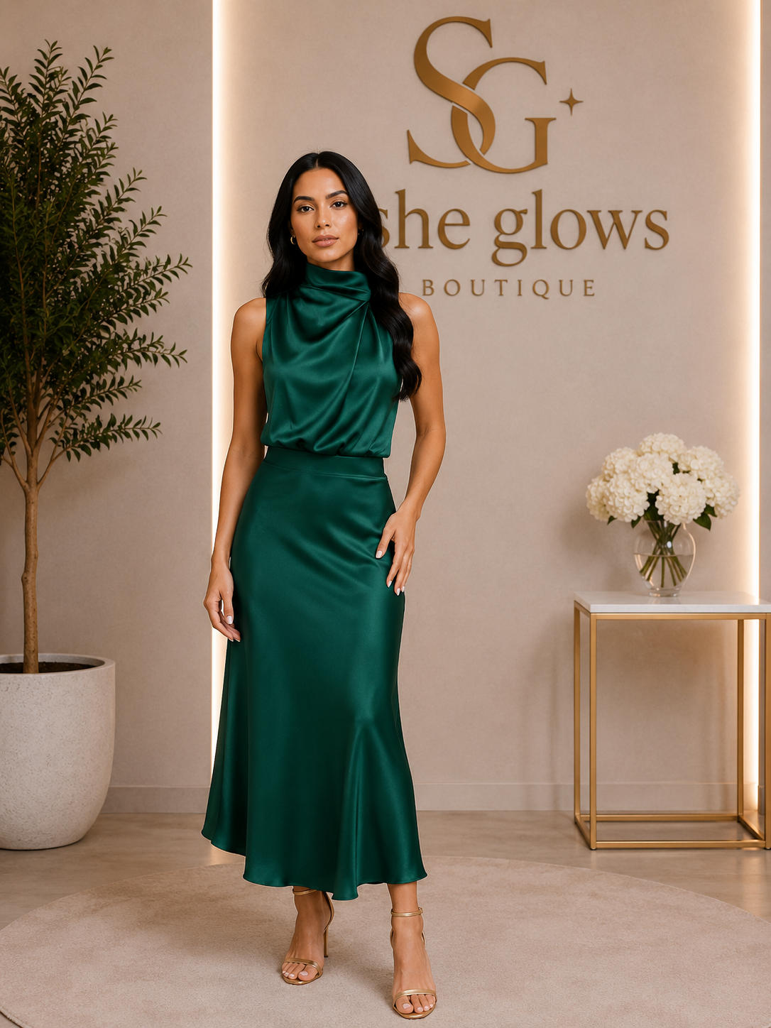 Women Casual Green Dress